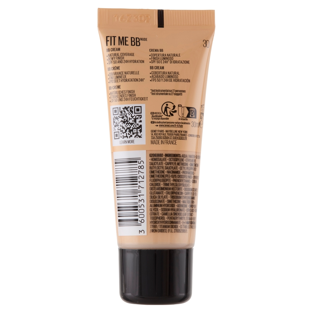 Maybelline New York Fit Me BB Cream Nude 30 SPF 50 30 ml